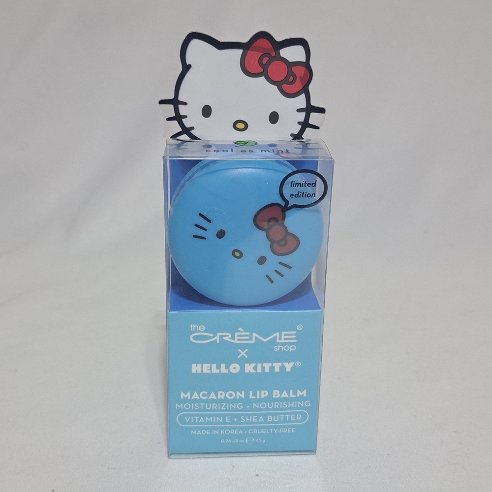 The Creme Shop x Hello Kitty Macaron Lip‎ Balm *Cool As Mint* Ltd. Ed. NEW